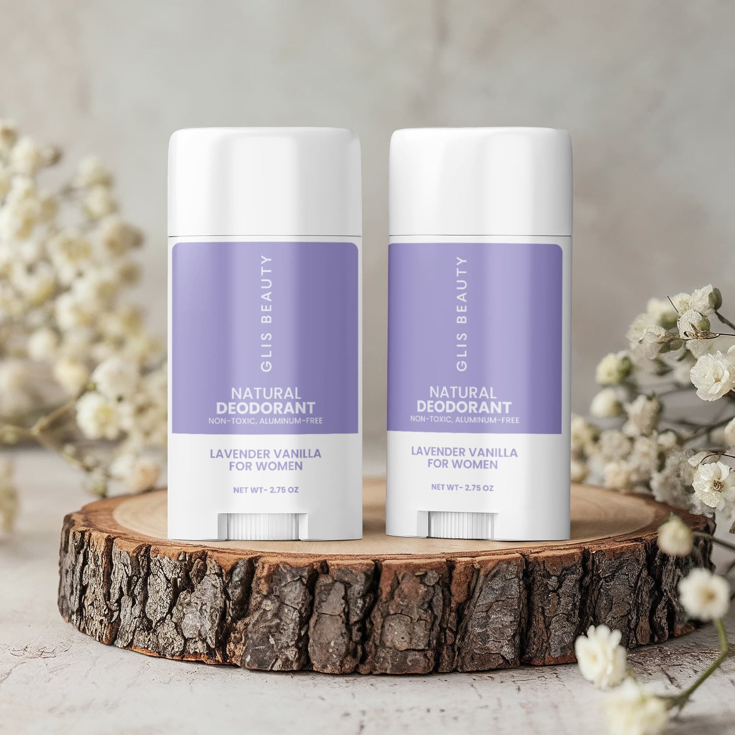 2 Pack Non-toxic Natural Deodorant, Aluminum-Free for Women