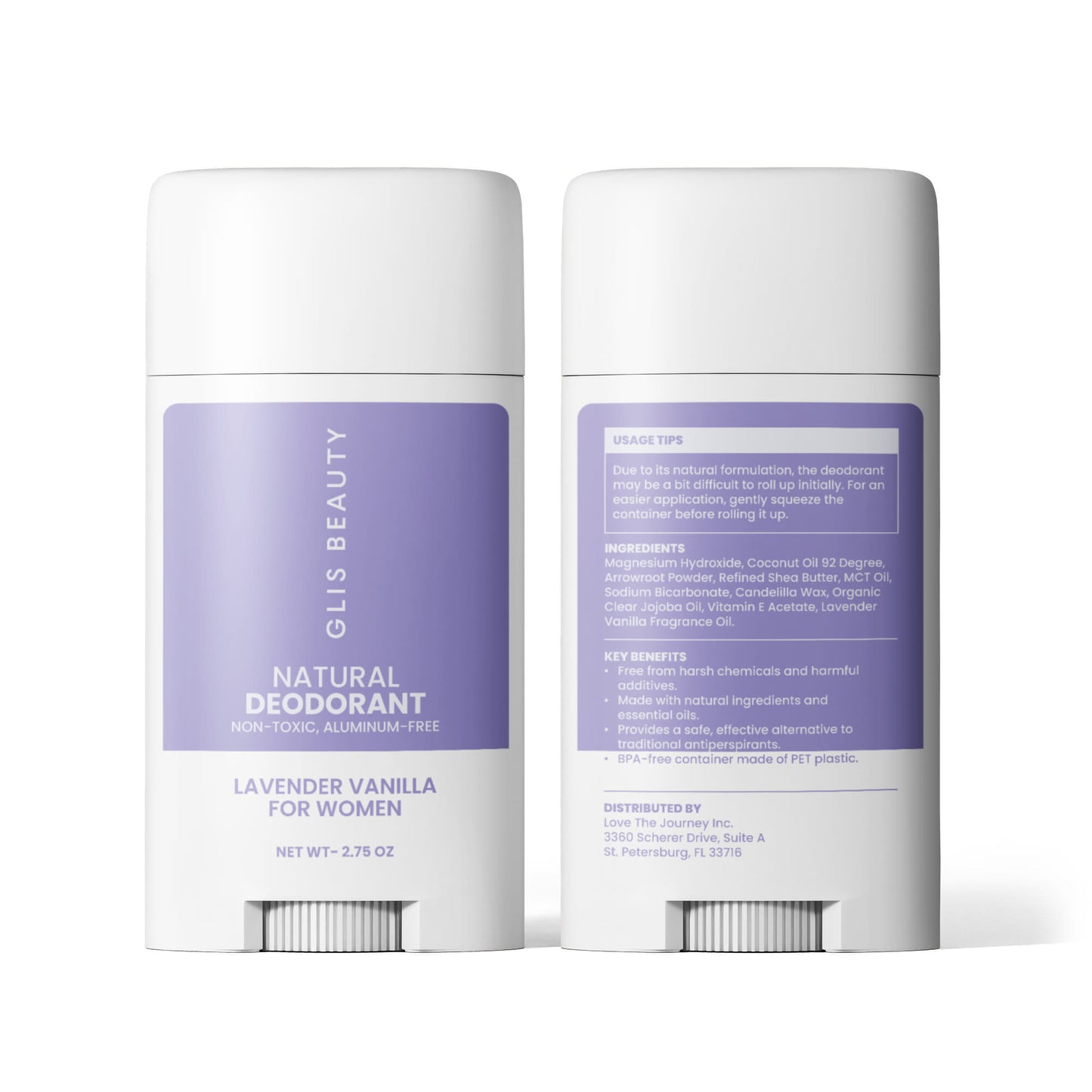 2 Pack Non-toxic Natural Deodorant, Aluminum-Free for Women