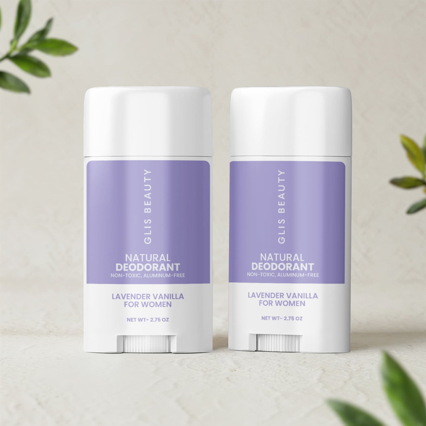 2 Pack Non-toxic Natural Deodorant, Aluminum-Free for Women